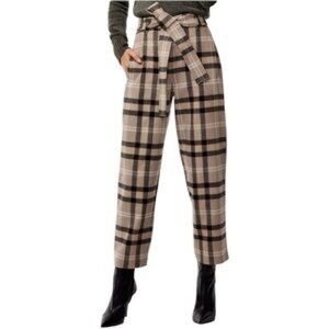 Wilfred Plaid tie front Ankle Pants